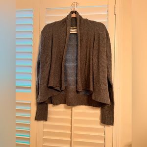 Velvet By Graham Spencer Sweater Womens Medium Grey Open Cardigan 100% cashmere